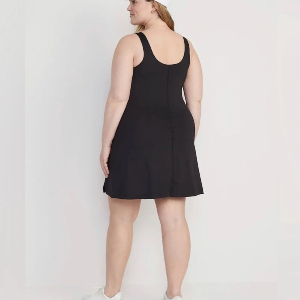 Old Navy Active PowerSoft Squareneck Black Exercise Dress - Picture 4 of 7